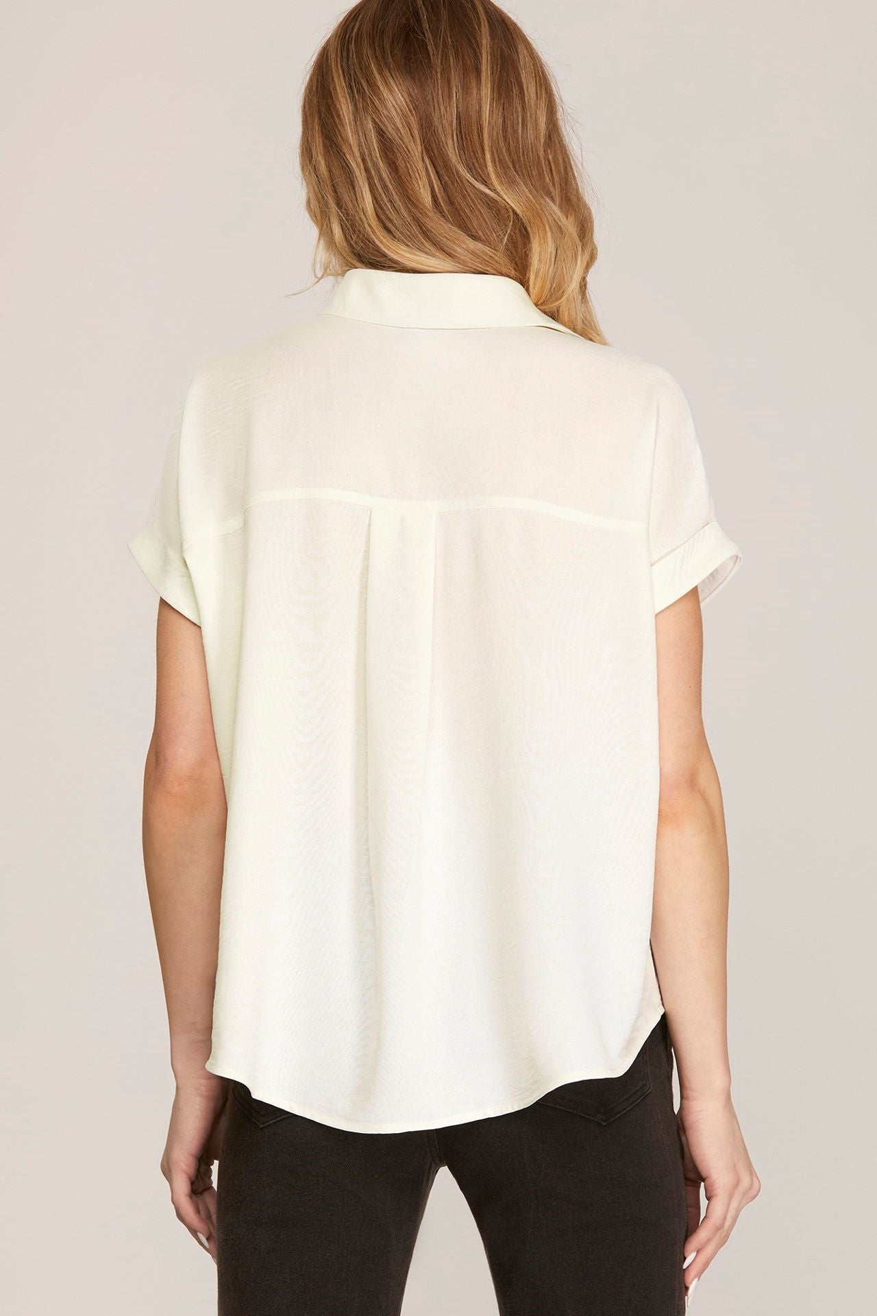 Short Sleeve V-Neck Blouse