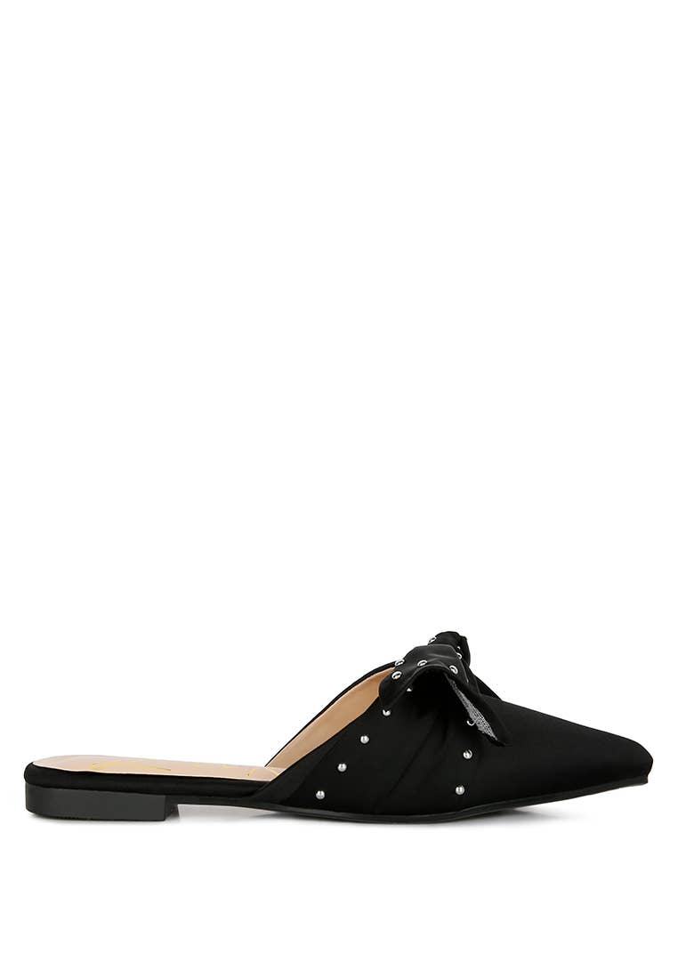 Makeover Studded Bow Flat Mules