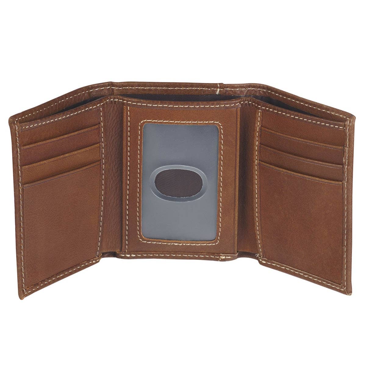 CHRISTIAN ART GIFTs For MEN - Wallet Leather Brown Ichthus Badge