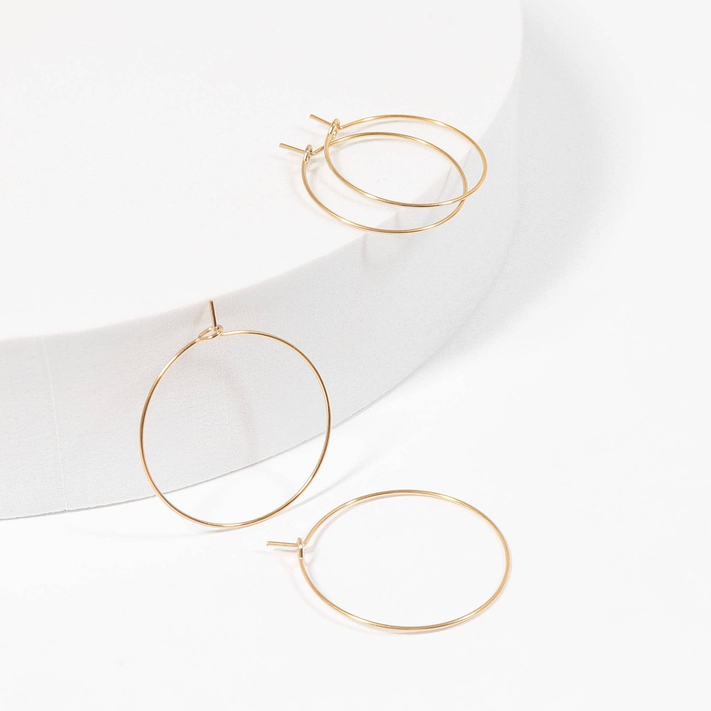 18K Gold PVD Stainless Steel Wire Hoop Earrings