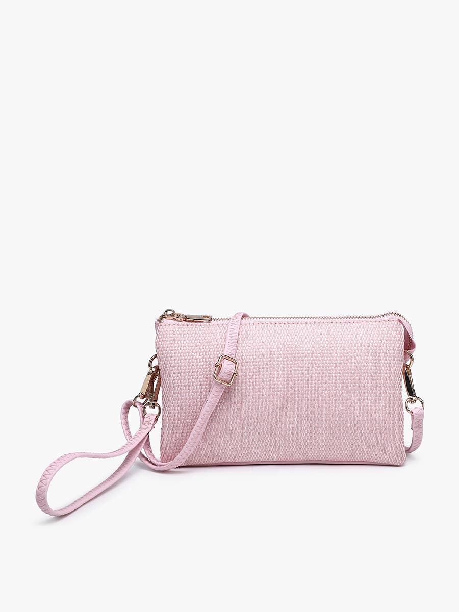 Jen & Co. - M013MSTW Riley Micro Straw 3 Compartment Crossbody/Wristlet