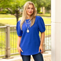Solid Top with Puffed Sleeves