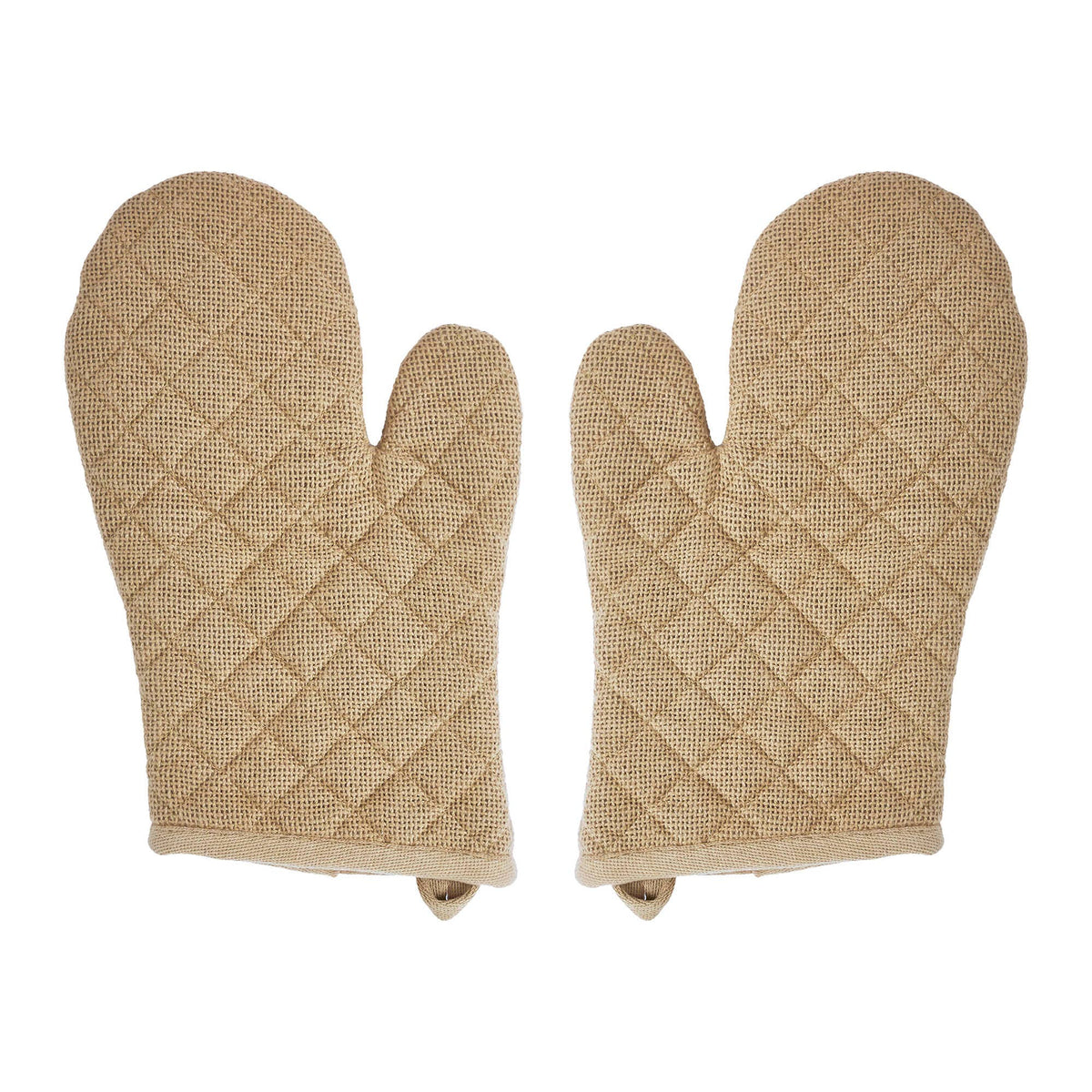 VHC Brands - Burlap Natural Oven Mitt Set of 2