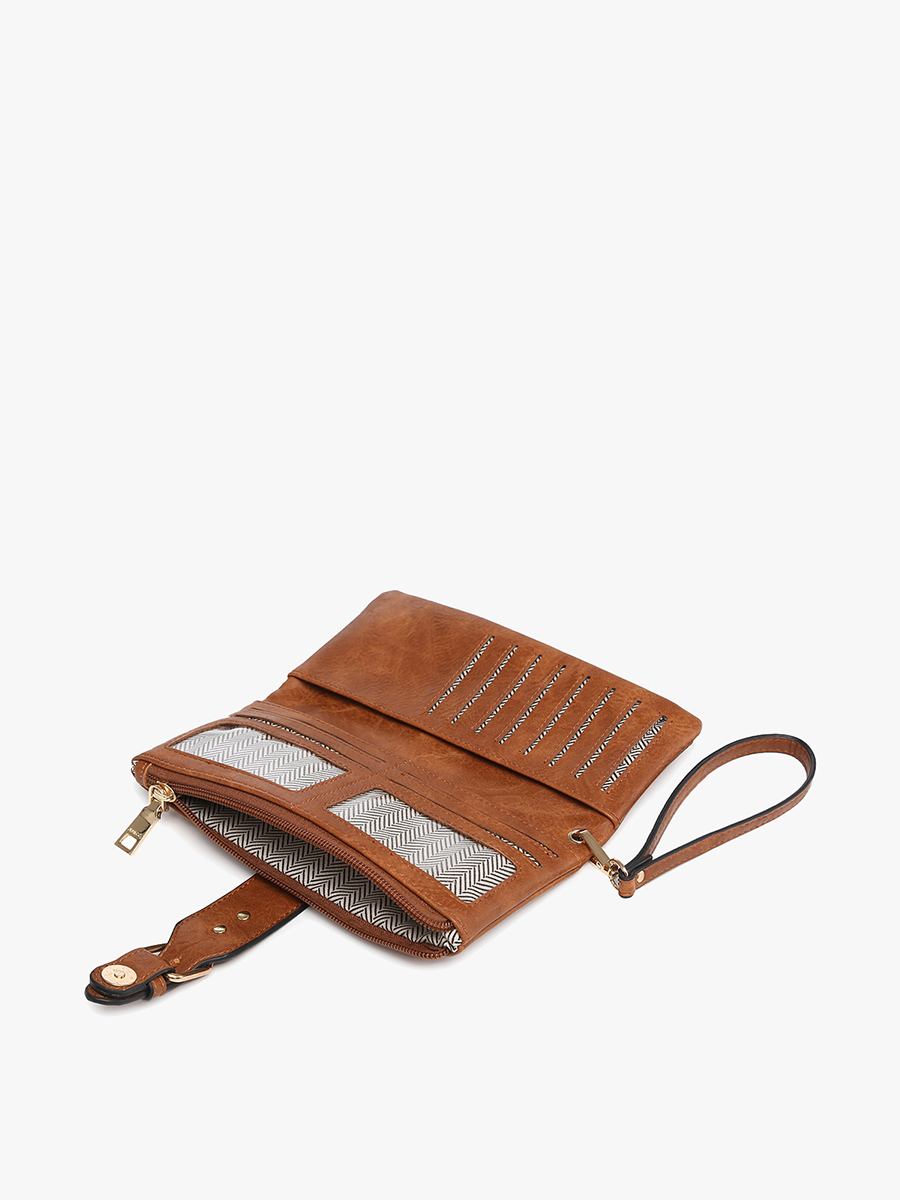 Jen & Co. - WL2230 Cadence Buckle Wallet/Clutch w/ Zip Top