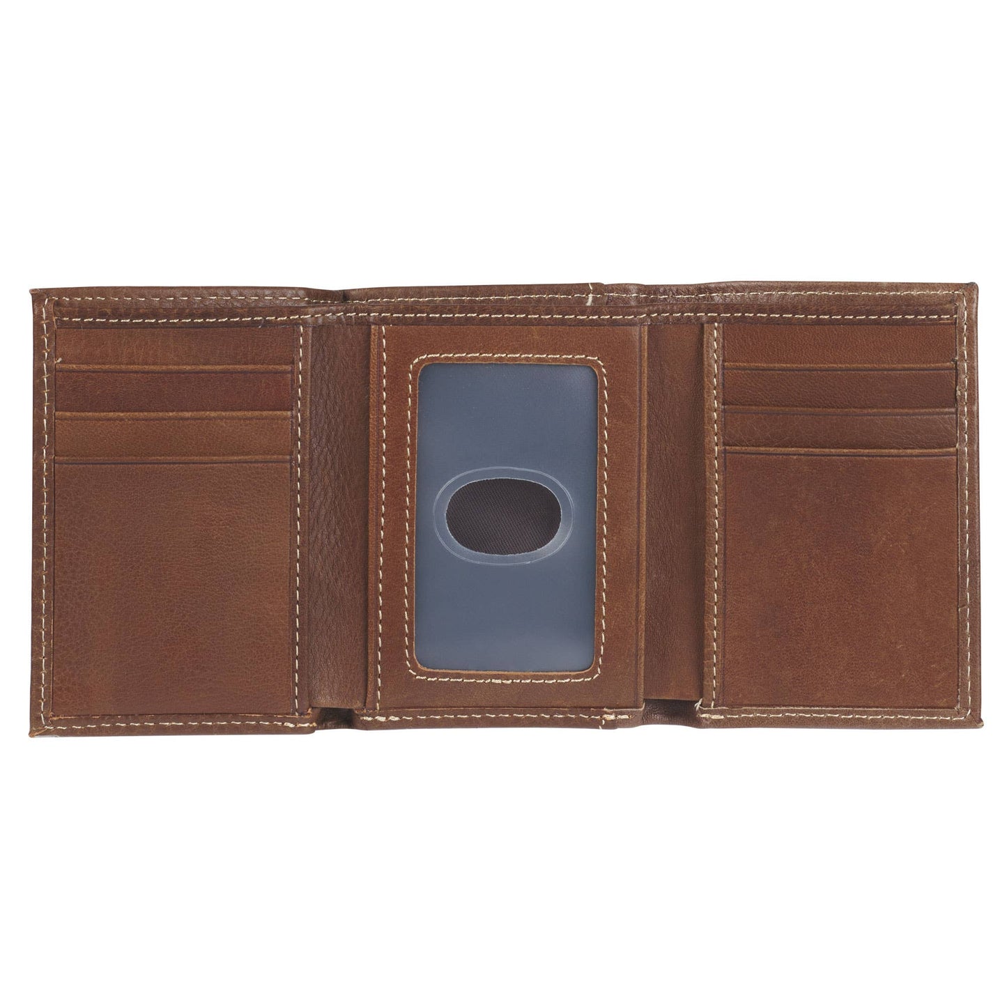 CHRISTIAN ART GIFTs For MEN - Wallet Leather Brown Ichthus Badge