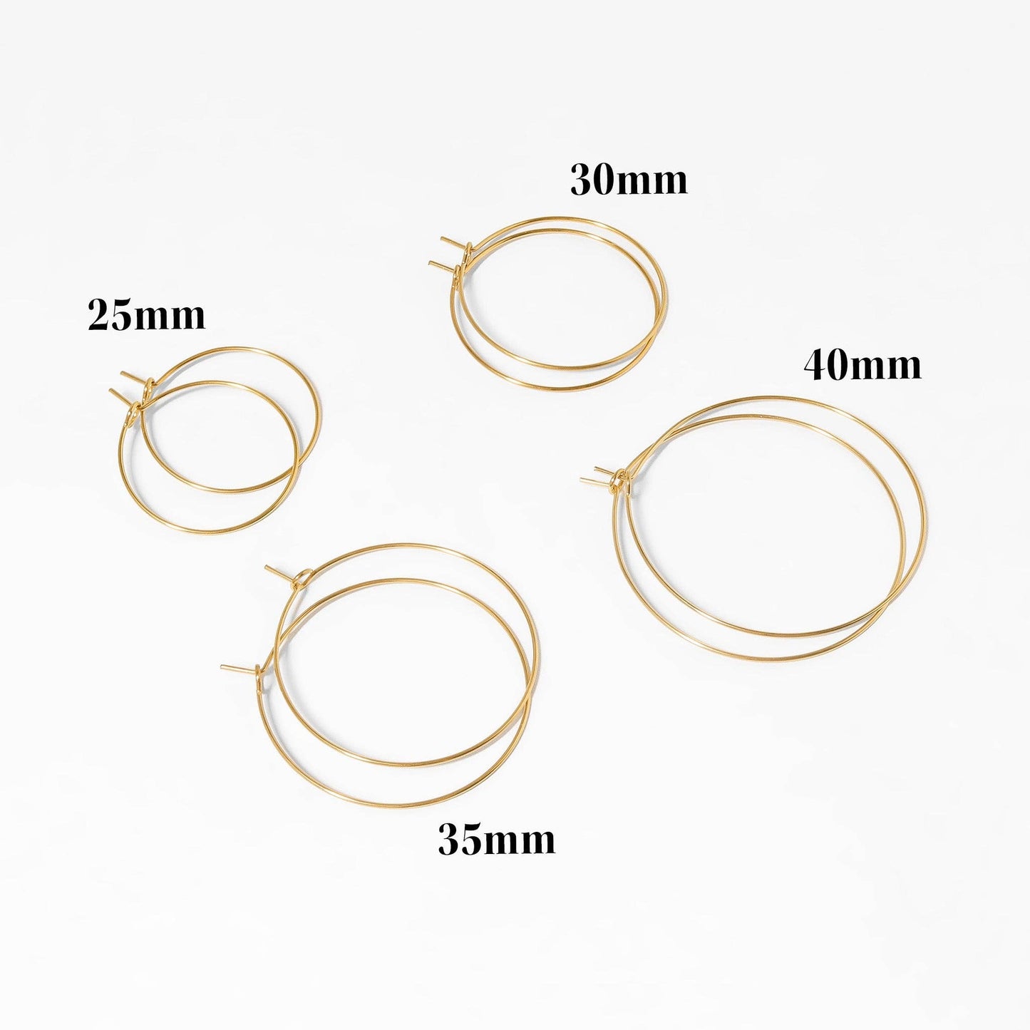 18K Gold PVD Stainless Steel Wire Hoop Earrings
