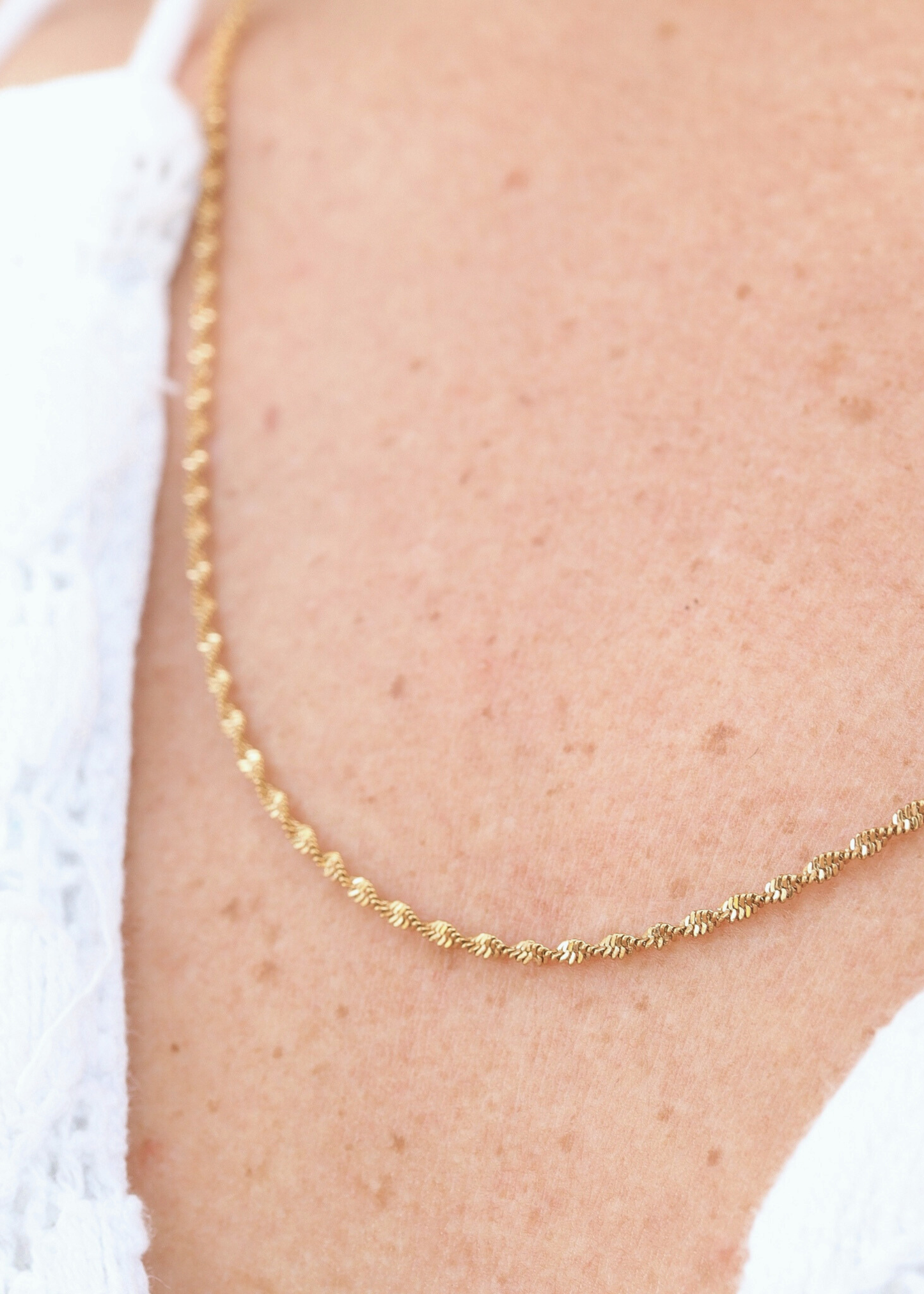 Stainless Steel Gold Singapore Dainty Chain Necklace