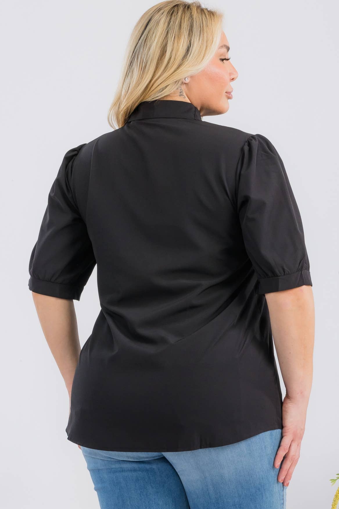 Plus Size Women Solid Casual Shirt