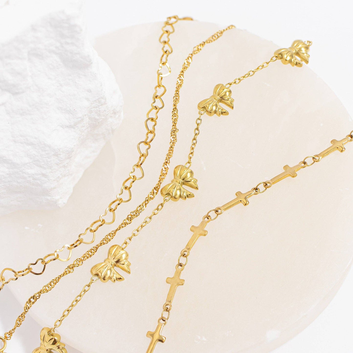18K Gold PVD Stainless Steel Singapore Chain Bracelet
