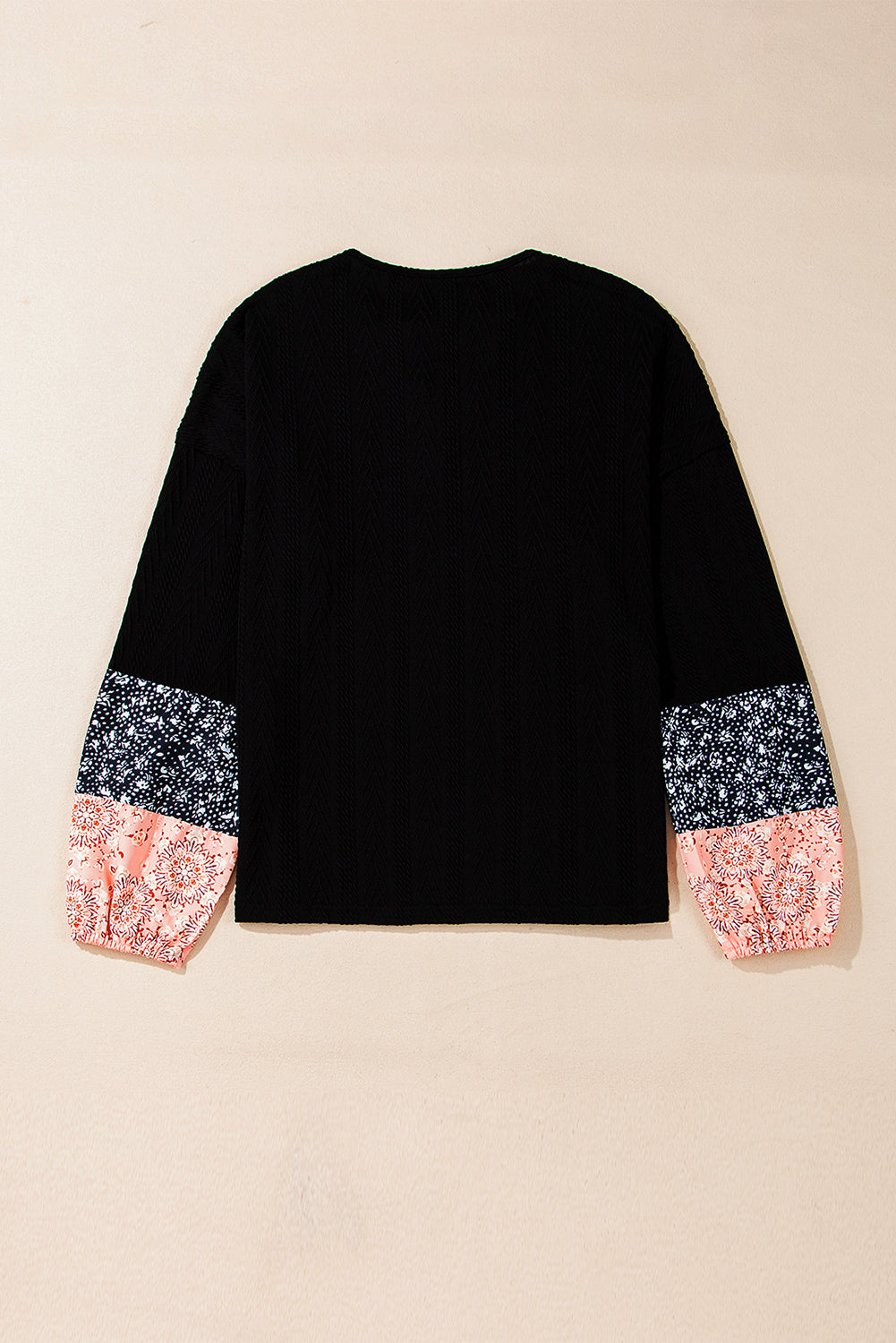 Floral Patchwork Drawstring Blouse