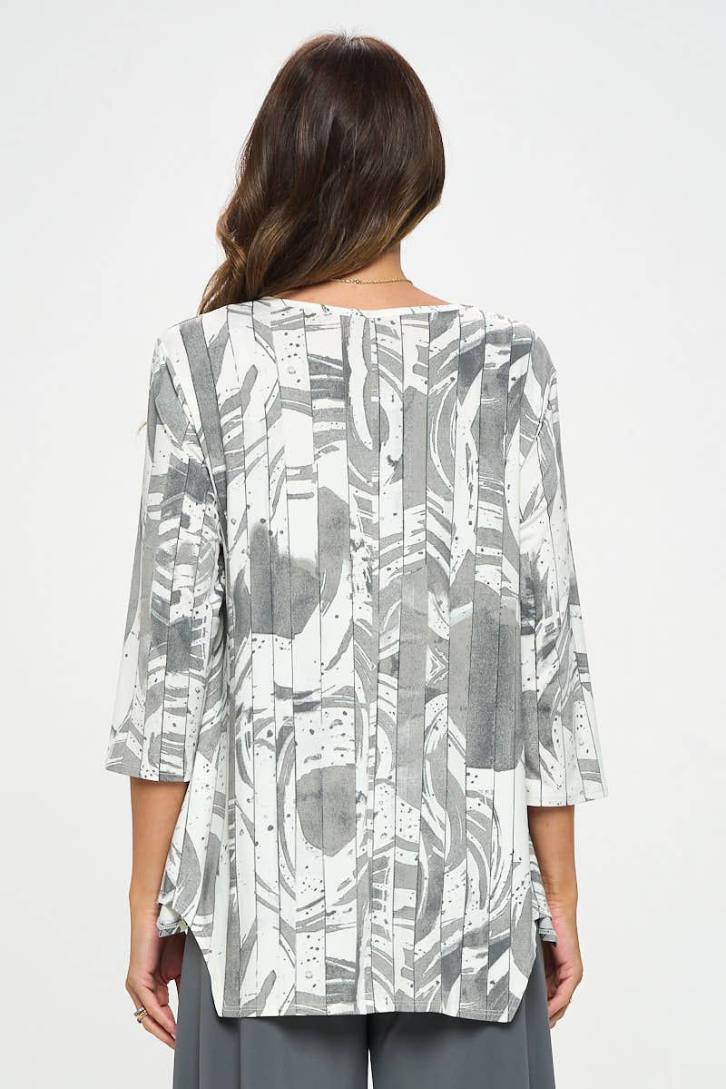 3/4 Sleeve V-Neck Blouse - SF204P