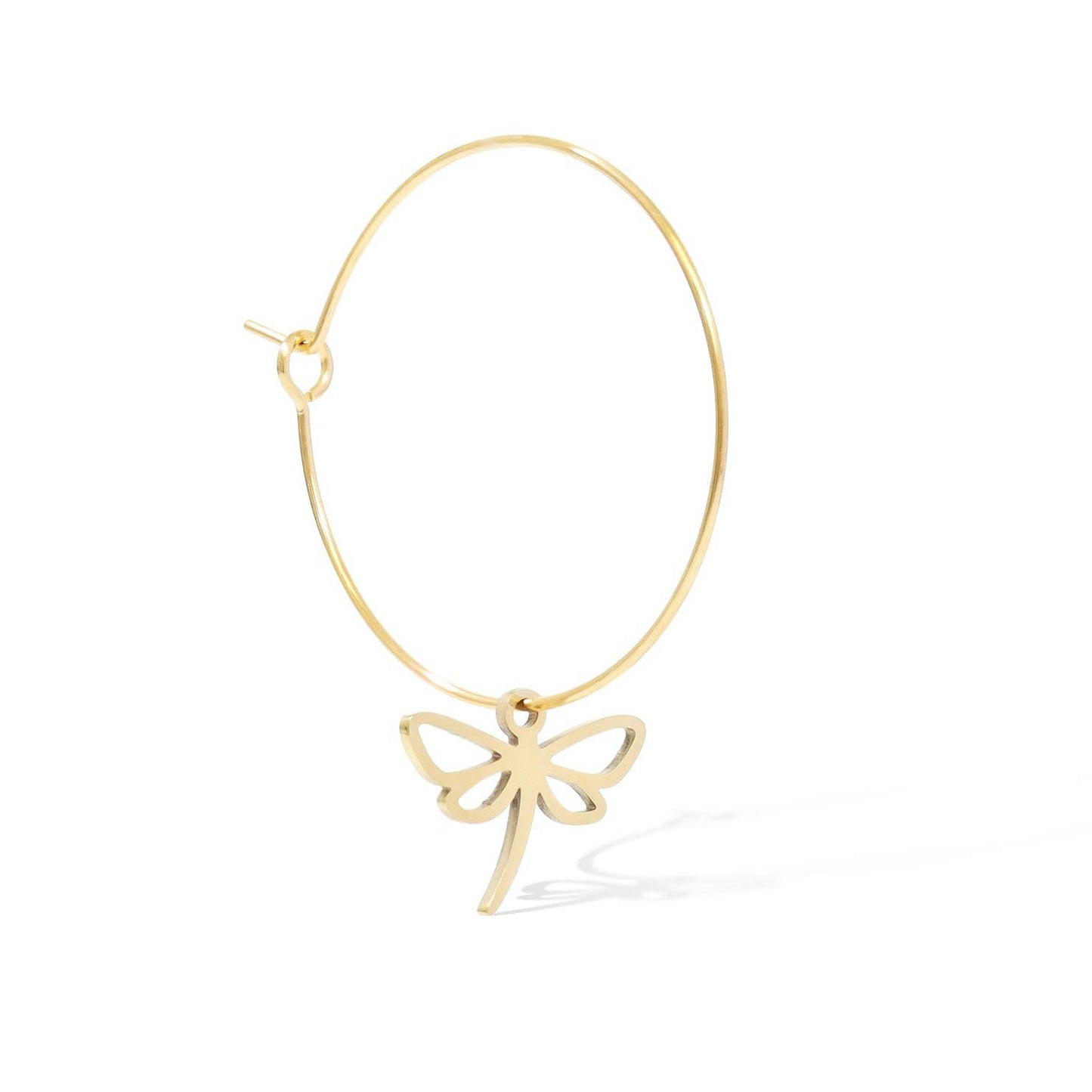 18K Gold PVD Stainless Steel Wire Hoop Earrings