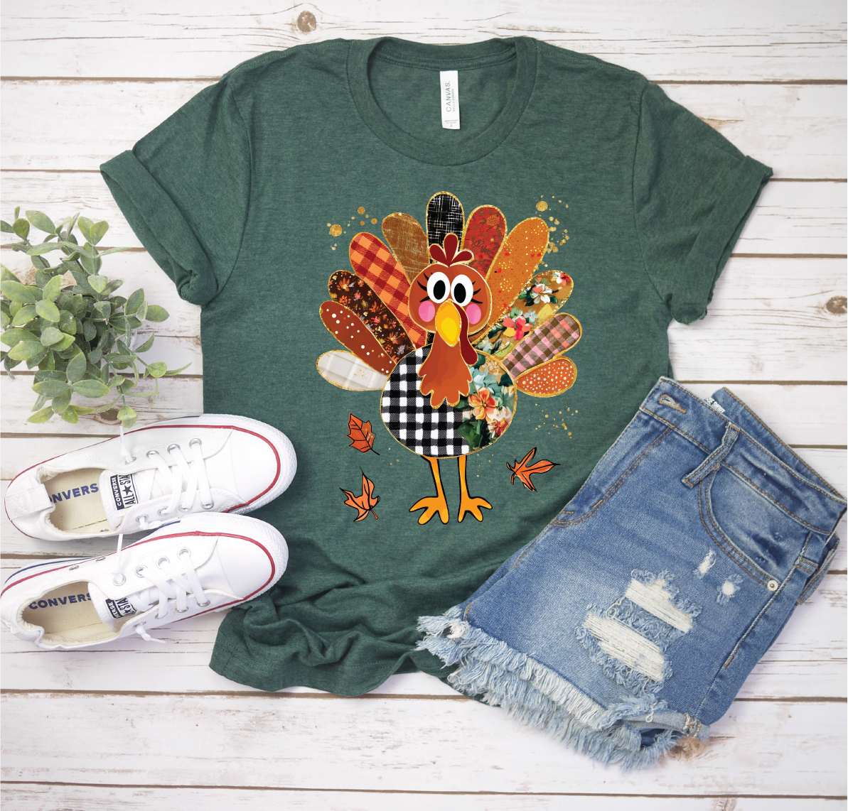 Southern Attitude Designs Inc - Patch Turkey Graphic T-Shirt