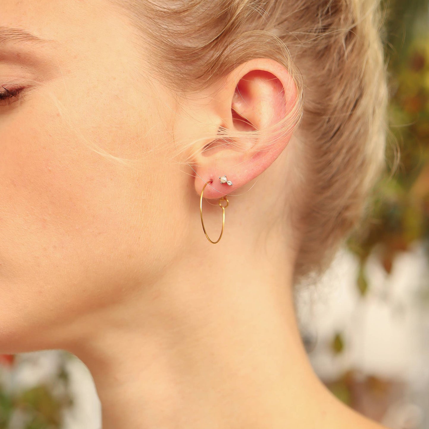 18K Gold PVD Stainless Steel Wire Hoop Earrings