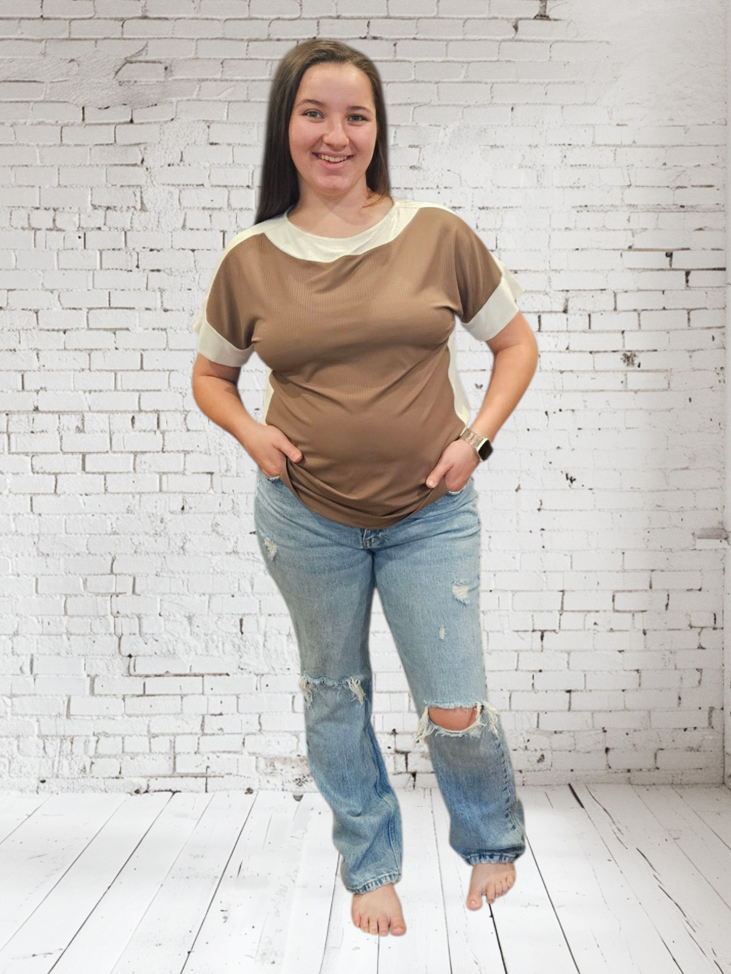 Ribbed Color Block Top
