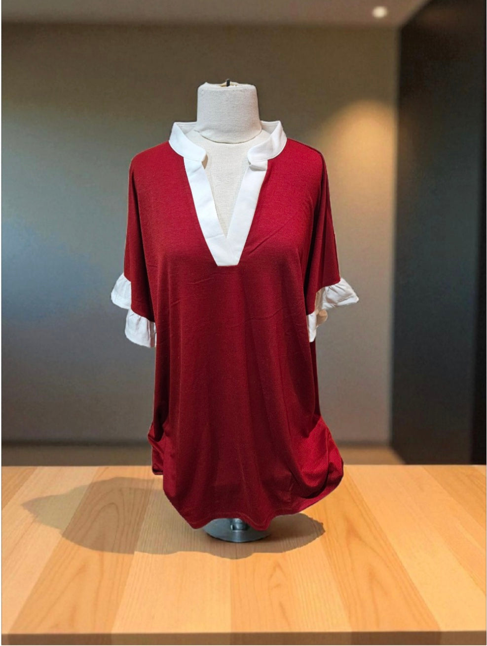 Ruffle Sleeves V-Neck Top