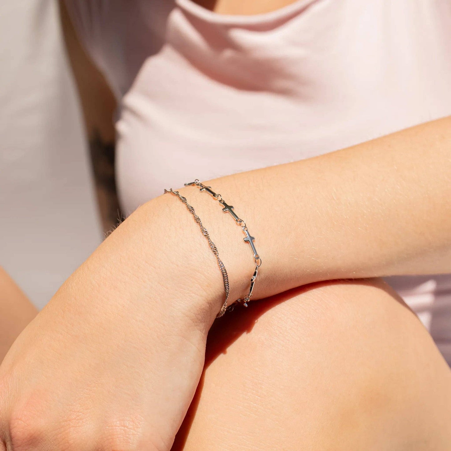 18K Gold PVD Stainless Steel Singapore Chain Bracelet