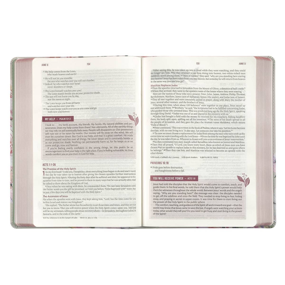 Christian Art Gifts - Devotional Bible NLT for Women Faux Leather, Floral