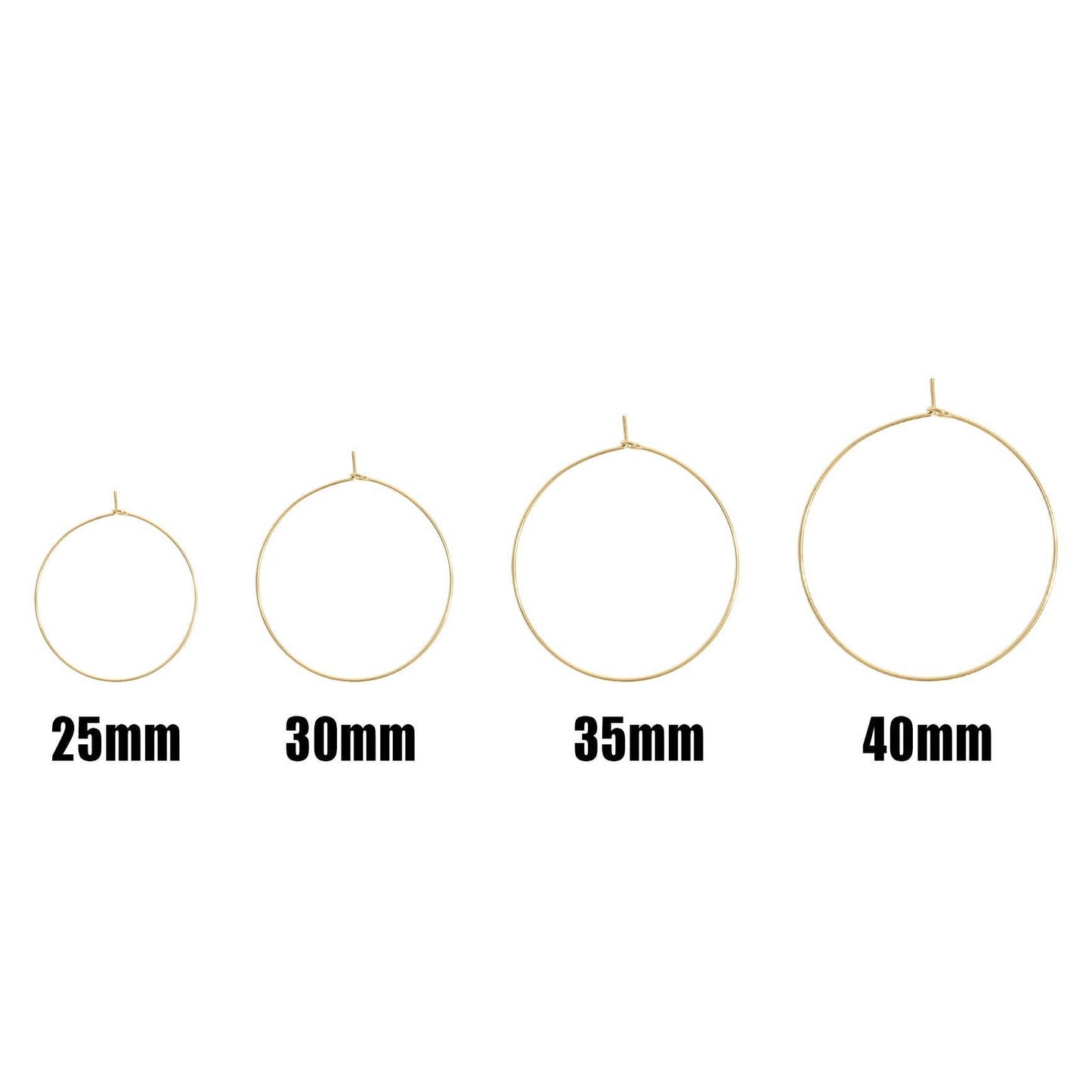 18K Gold PVD Stainless Steel Wire Hoop Earrings