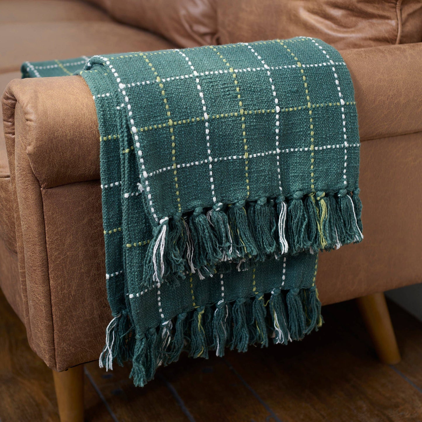 Primitives by Kathy - Green Plaid Throw