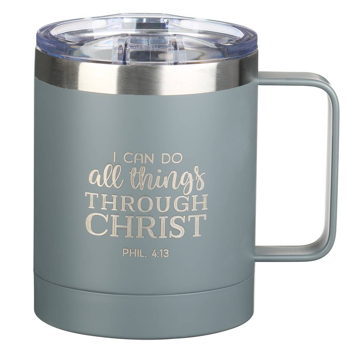 Christian Art Gifts - Mug SS Camp Gray All Things Phil. 4:13