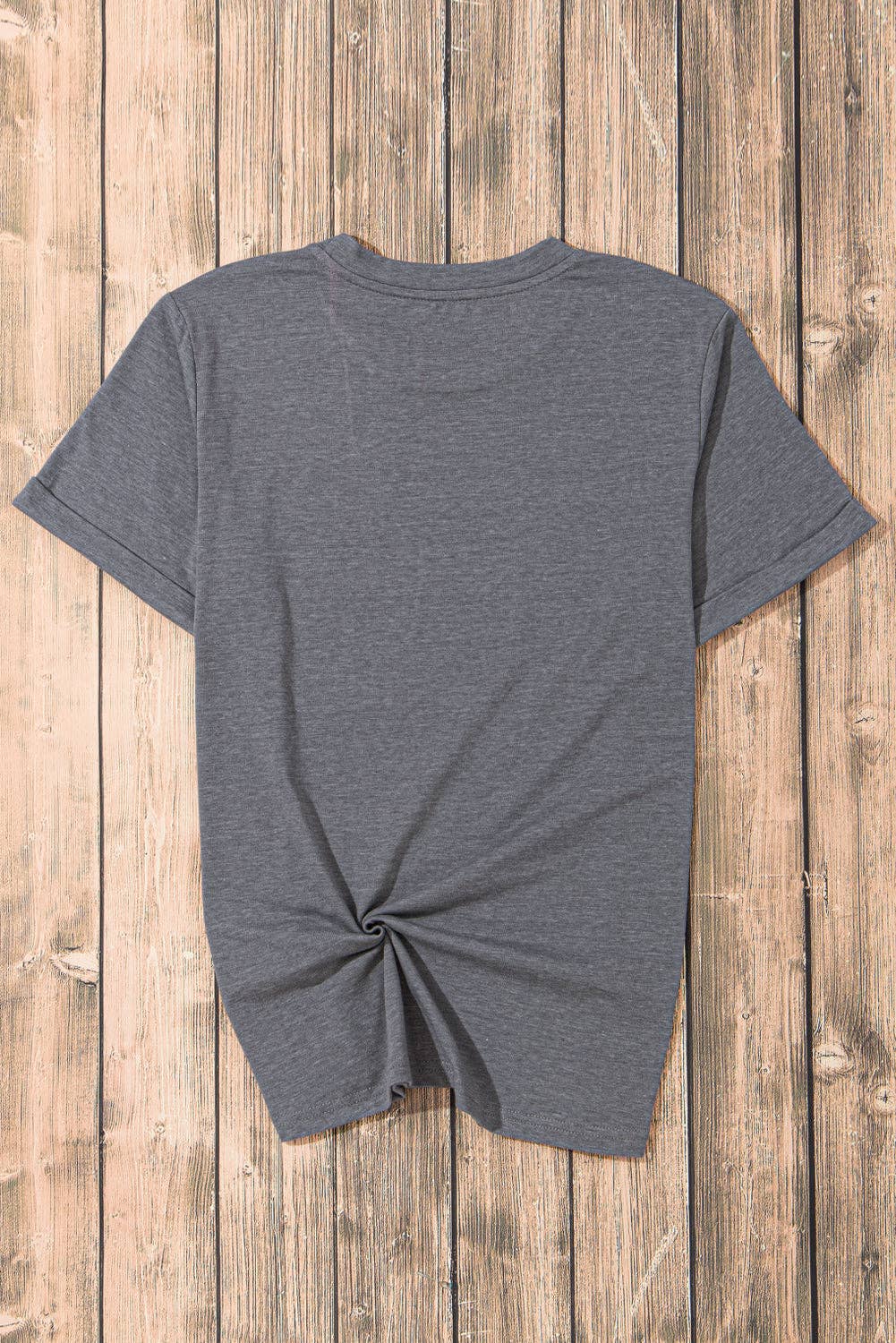 PRETTY BASH - PRETTY BASH Solid Short Sleeve Crew Neck Tee
