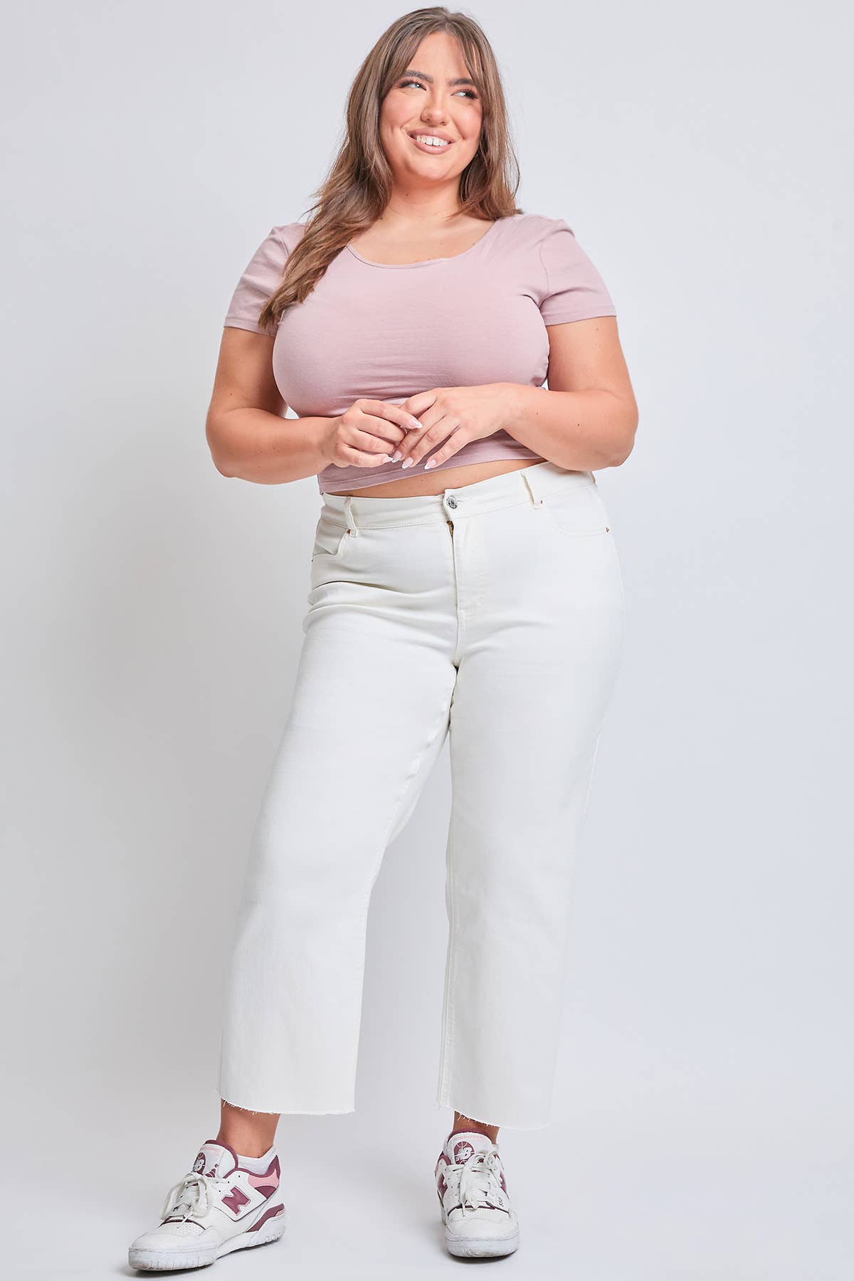 YMI - Plus High Rise Cropped Wide Leg Trouser-EP209207