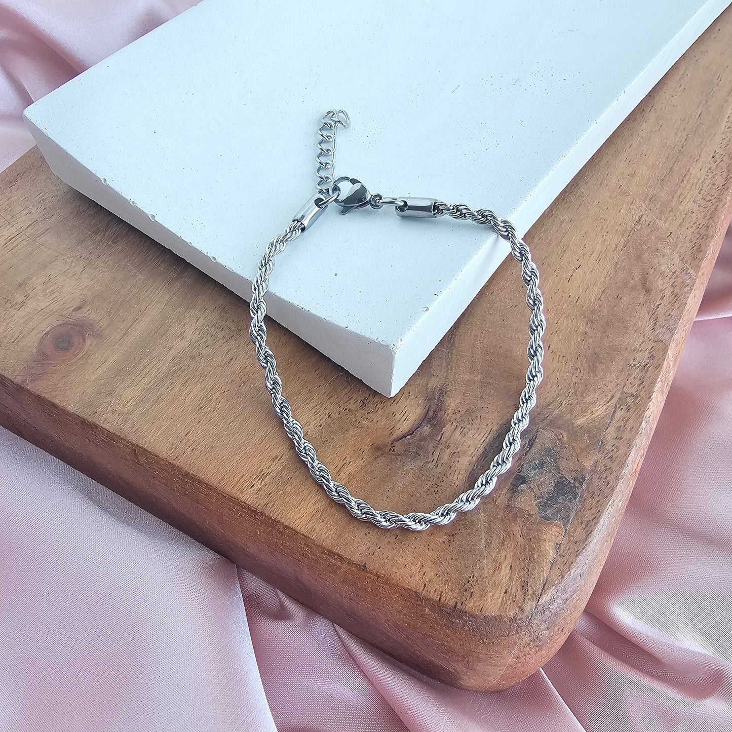 Spiffy & Splendid - Luxe Silver Rope Bracelet