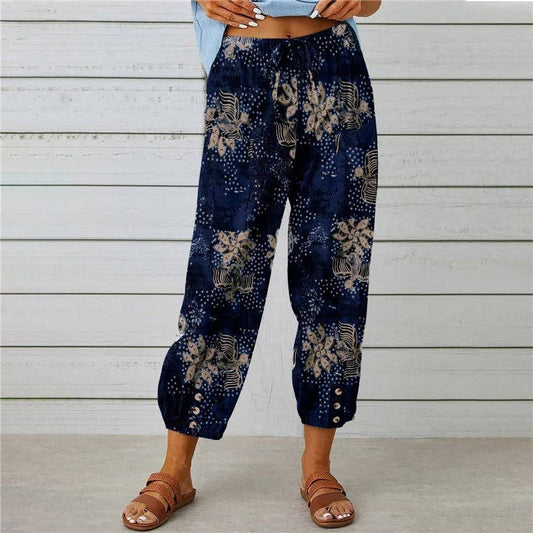 Sheer Trend - Vintage High Waist Drawstring Ankle Pants