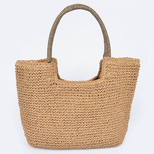 3AM BY H&D ACCESSORIES - Faux Straw Tote Bag
