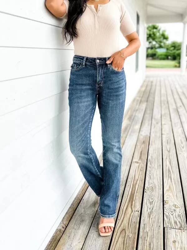 Rosa Clothing - Essential Mid Rise Bootcut Jeans