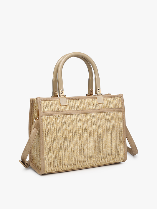 Jen & Co. - M2233 Kaya Rattan Satchel w/ Dual Handles