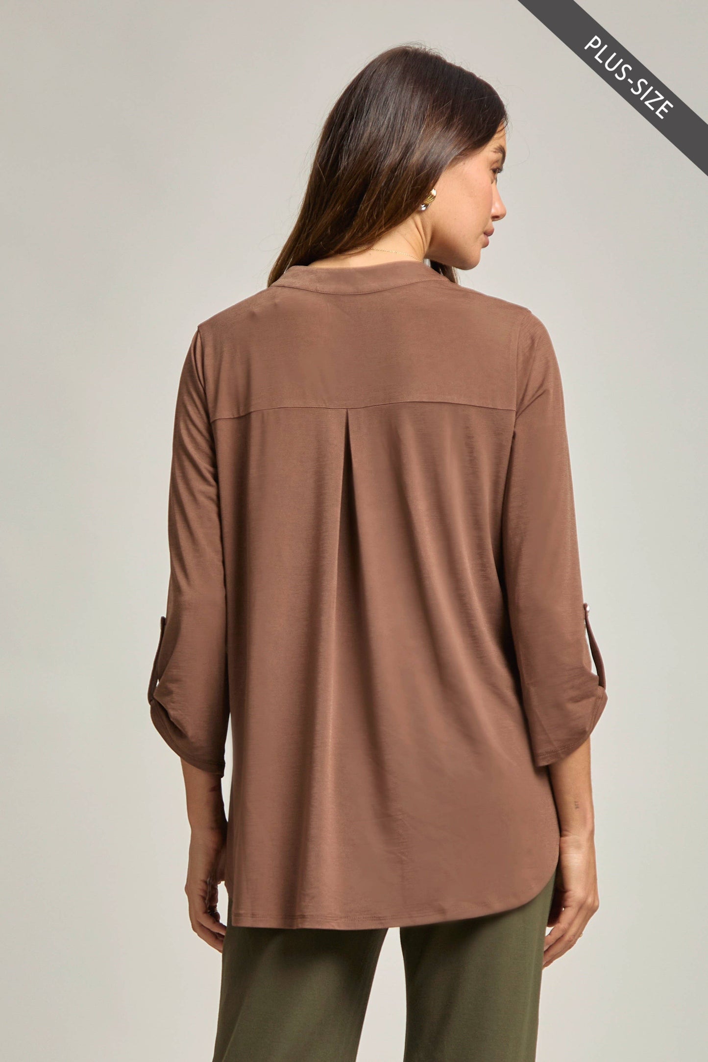 DEAR SCARLETT - PLUS SIZE Travel Friendly 3/4 Sleeve Lizzy Blouse
