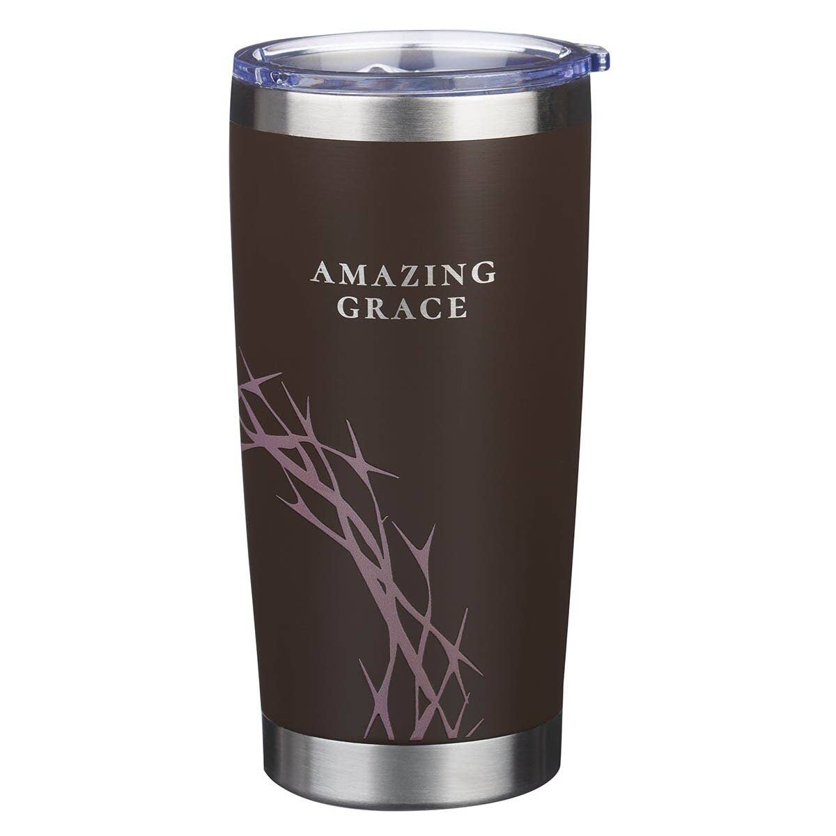 Christian Art Gifts - Tumbler SS Taupe Amazing Grace