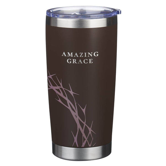 Christian Art Gifts - Tumbler SS Taupe Amazing Grace