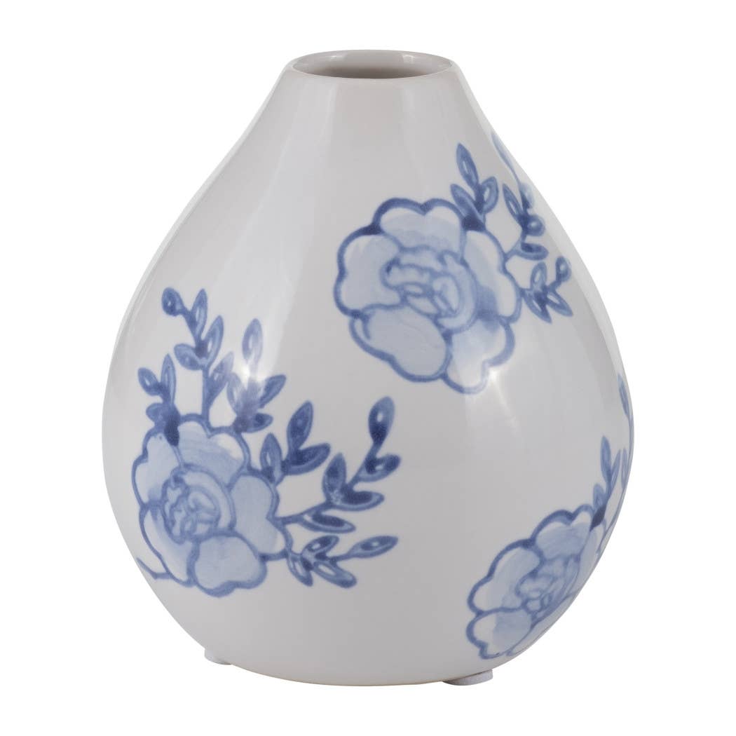 Sagebrook Home - Decorative Vase - Blue/White Ceramic Chinoiserie Bud, 5 in.