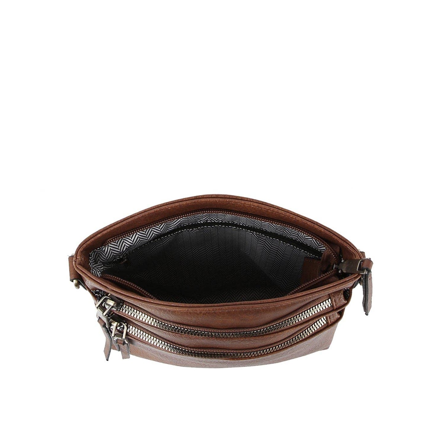 MiMi Wholesale - LQ284-1 Triple Zipper Crossbody Bag