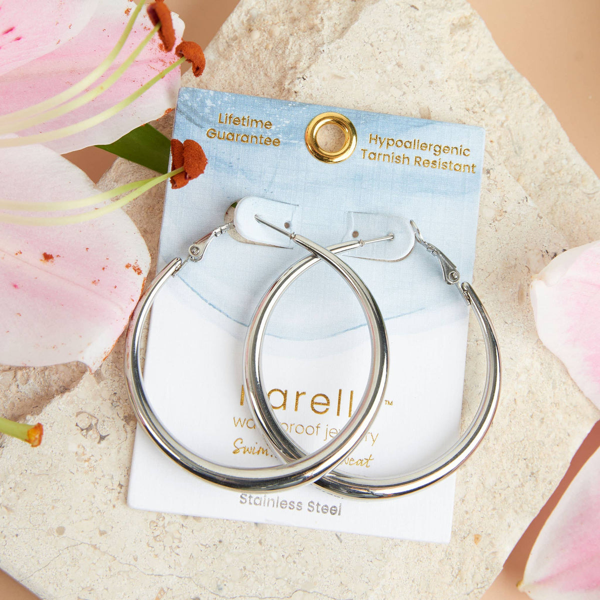 Howard's - Waterproof Earrings Narelle Chunky Hoops in 18K Gold + Steel