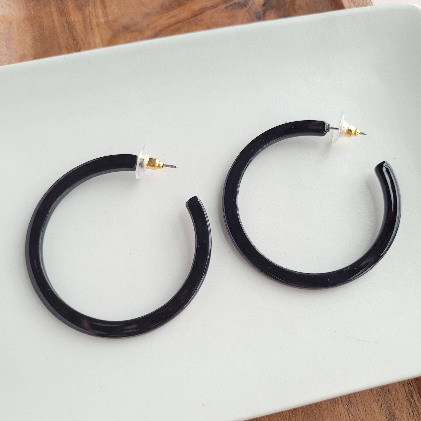 Spiffy & Splendid - Cameron Hoops - Black // Jewelry, Earrings, Fall