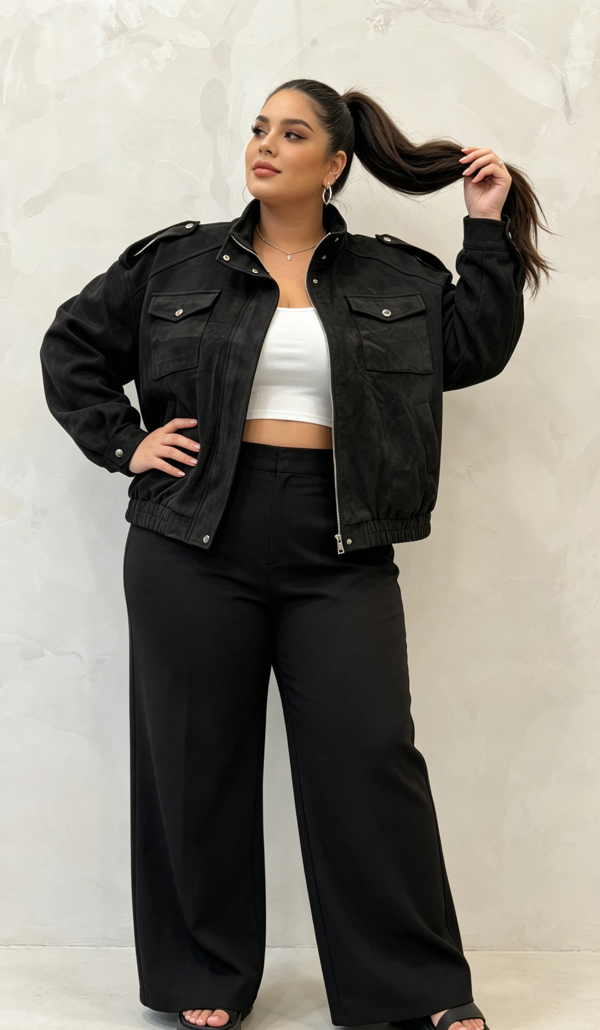 2W - Plus-size faux-suede jacket, sizes 46 to 60: Camel / Large sizes / T4(50–52)