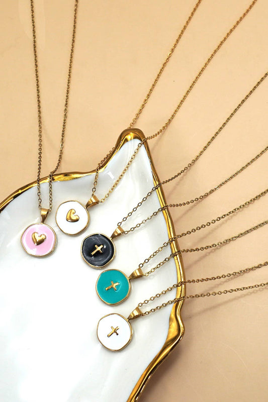 JOSSLYN by wall to wall - 18K STAINLESS STEEL TARNISH FREE CROSS NECKLACE | 40NK9527