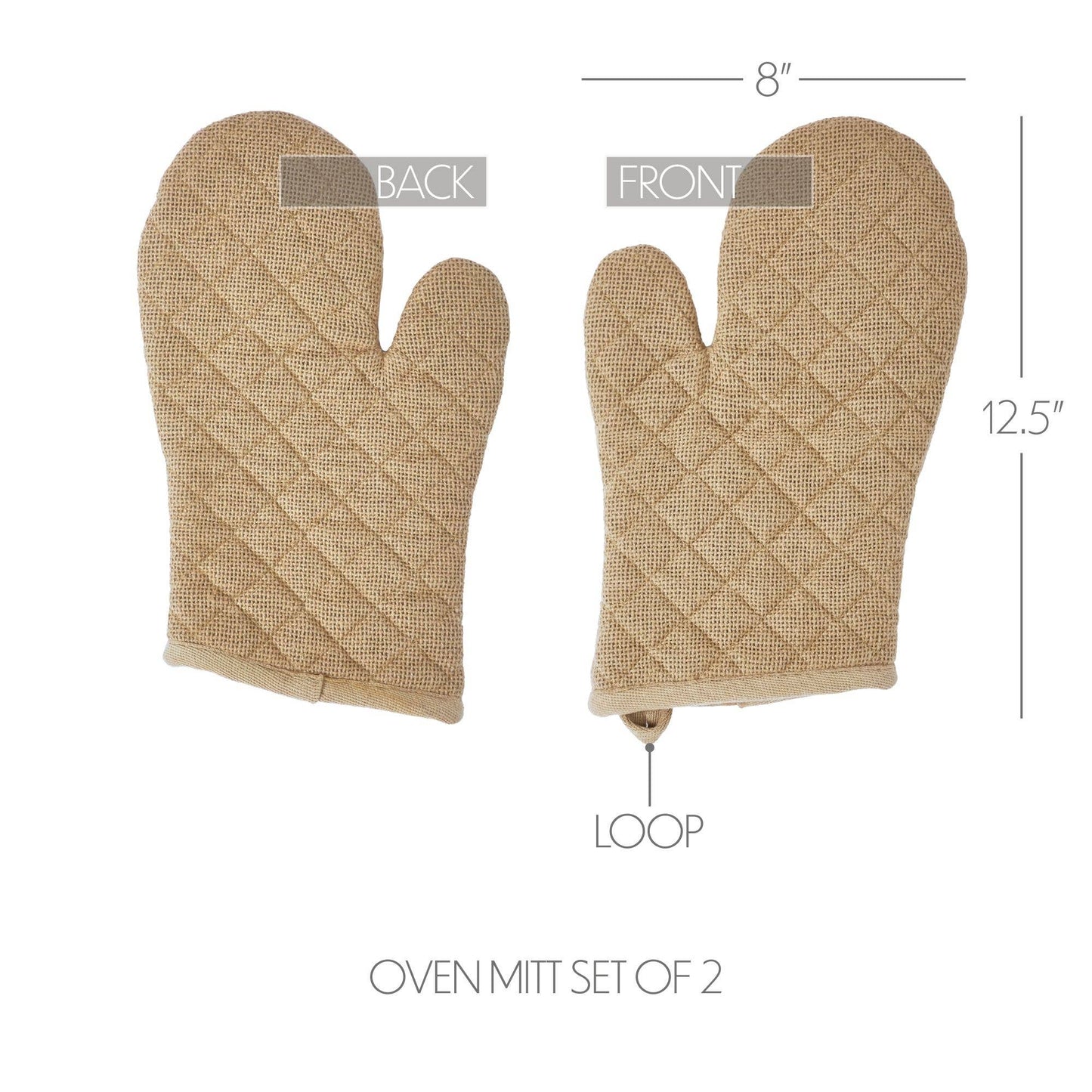 VHC Brands - Burlap Natural Oven Mitt Set of 2