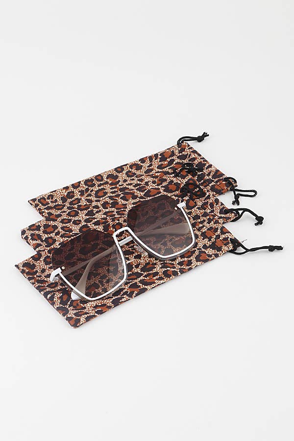 3AM BY H&D ACCESSORIES - Leopard Sunglasses Pouch Bag