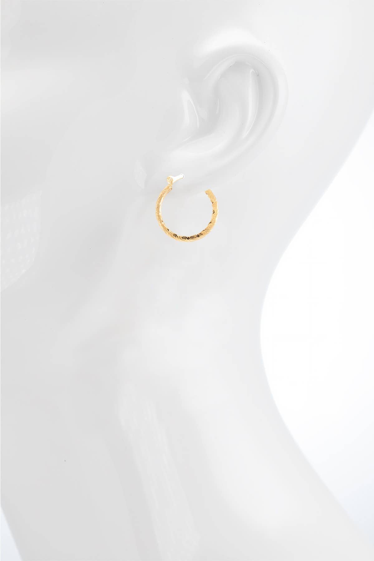 Urbanista - 18K Gold Filled Textured Hoop Earrings