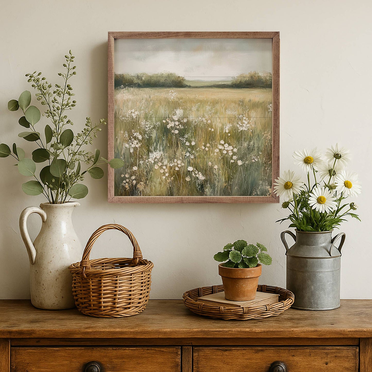 Kendrick Home - Neutral Field Of Flowers By Petals Prints Design