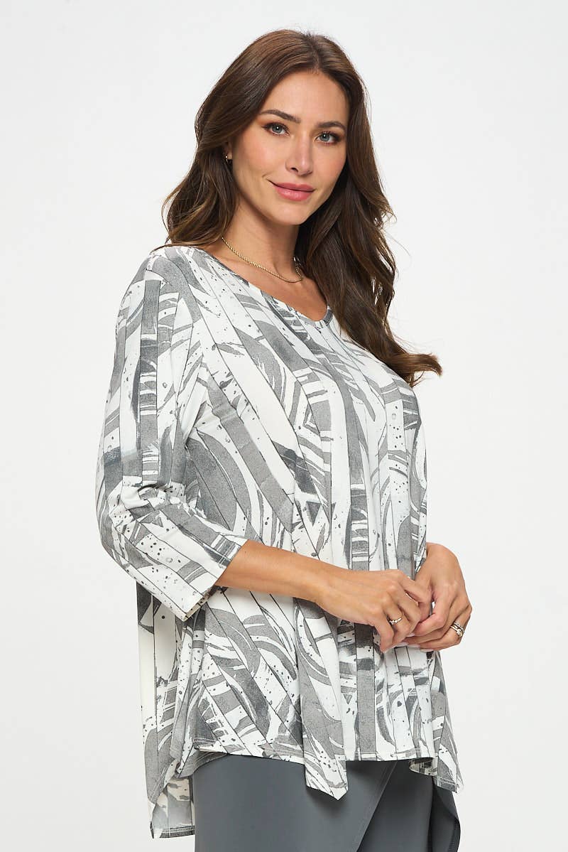3/4 Sleeve V-Neck Blouse - SF204P