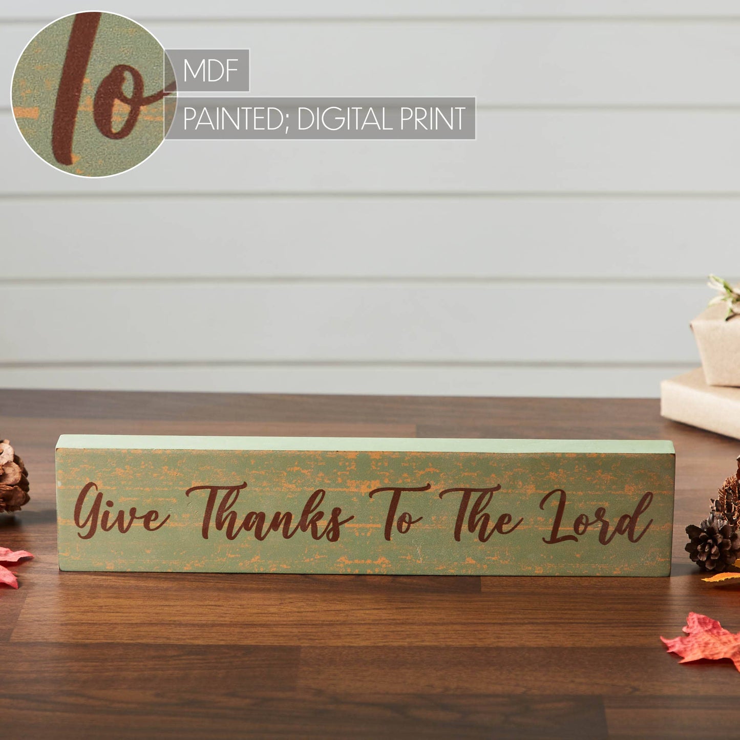 VHC Brands - Give Thanks To The Lord Wood Sign 14" Rustic Farmhouse Decor