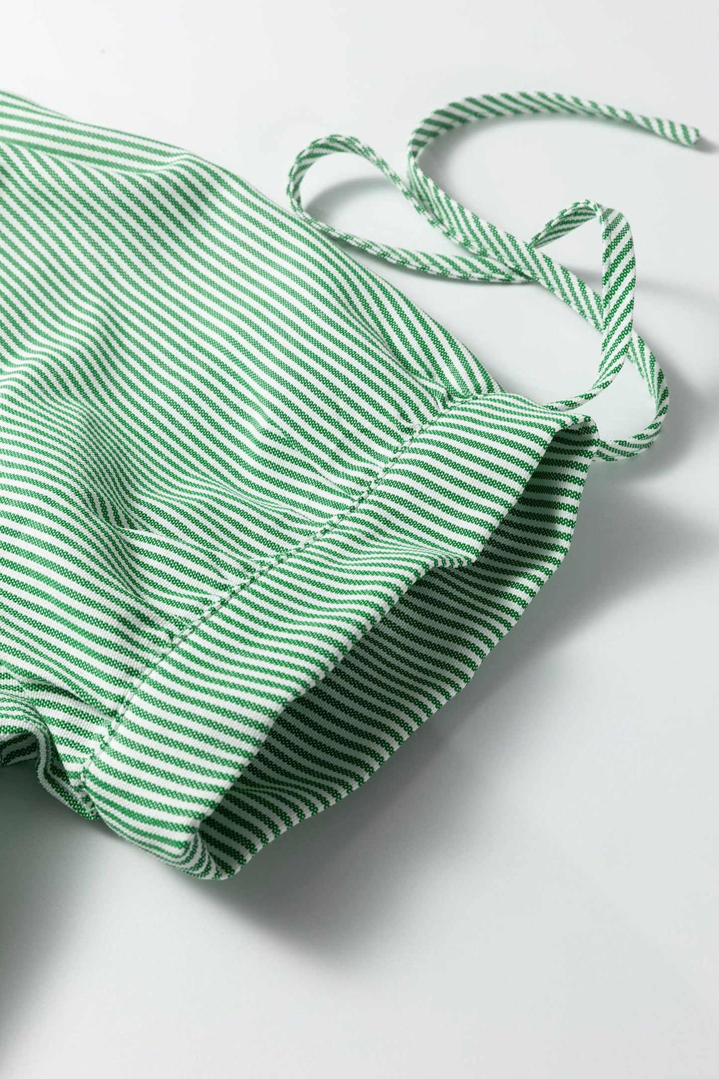 PRETTY BASH - PRETTY BASH Stripe Tied Short Sleeve Collared Blouse