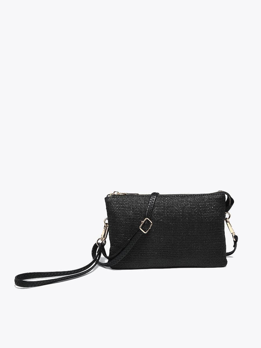 Jen & Co. - M013MSTW Riley Micro Straw 3 Compartment Crossbody/Wristlet