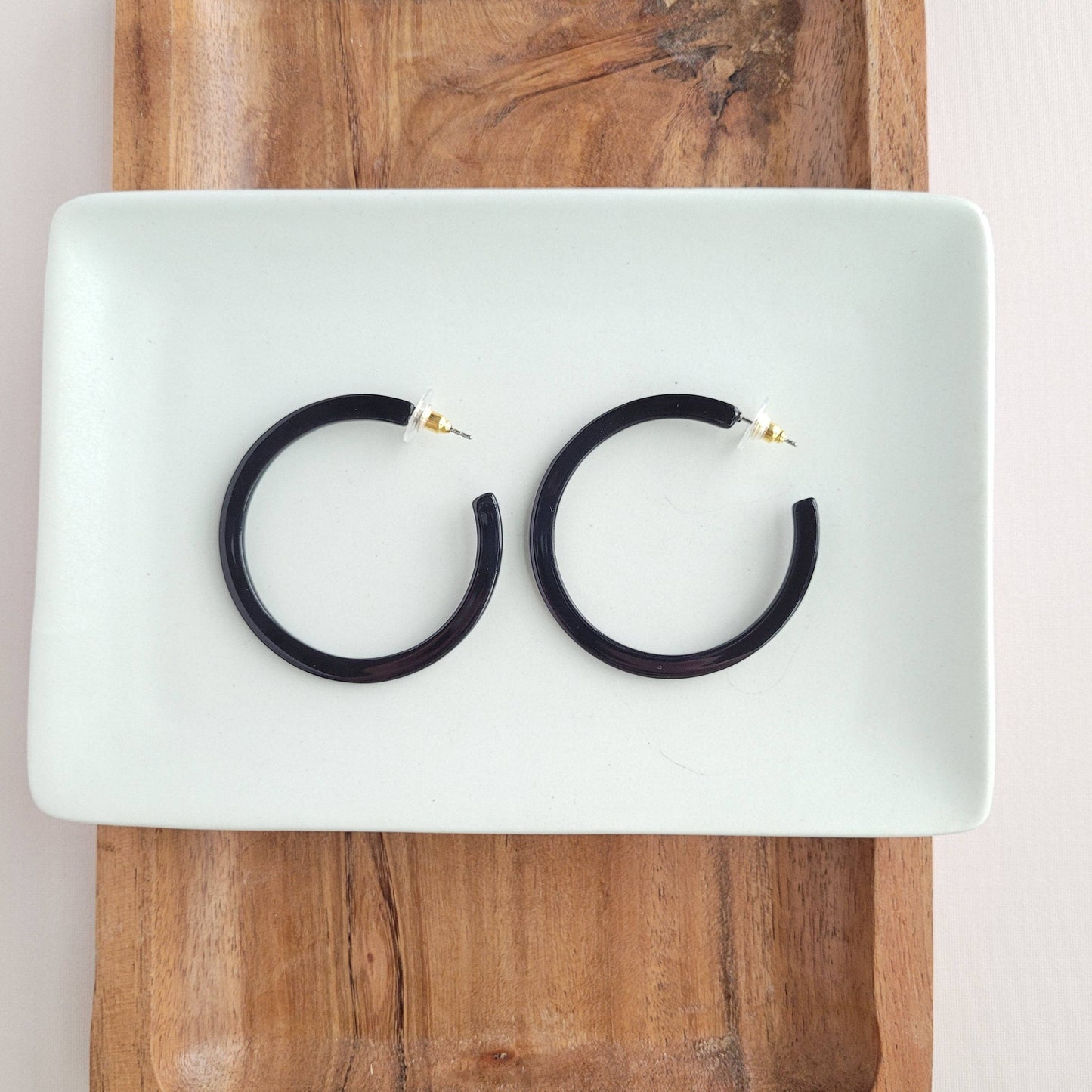 Spiffy & Splendid - Cameron Hoops - Black // Jewelry, Earrings, Fall
